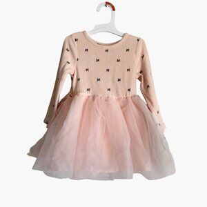 NEW Cat & Jack Girls Bow Print Tulle Dress - Pink - Size 18M